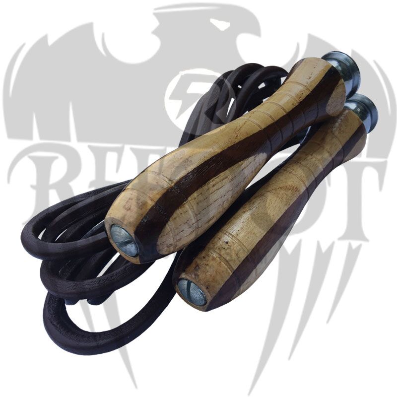 Wooden-handles-fitted-with-bearings-in-leather-rope-which-gives-smooth-and-easier-rotation Wooden handles leather Skipping rope