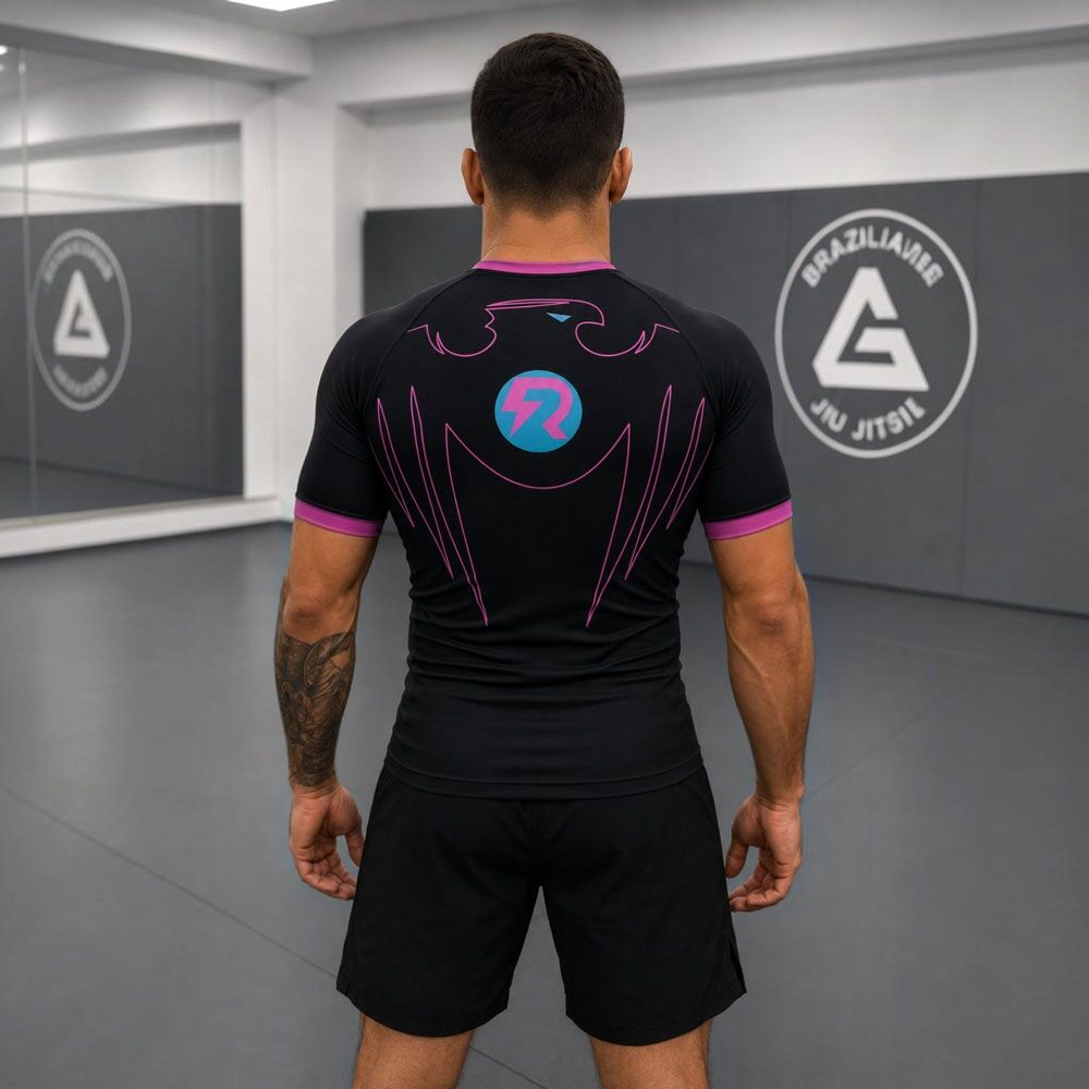 Back-View-of-Custom-Gym-Logo-BJJ-Rash-Guard Back View of Custom Gym Logo BJJ Rash Guard Reedot Sports