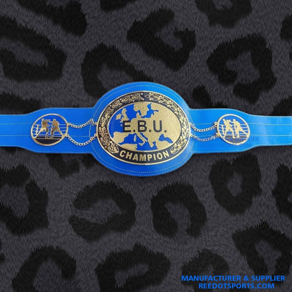 ebu-european-boxing-championship-replica-belt-front Front view of EBU European Boxing Championship replica belt